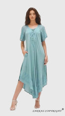 Sakkas Helena Embroidered Nightgown / Women Sleepwear with Eyelet Sleeves