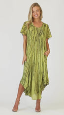 Sakkas Faye Cap Sleeved Cotton Caftan Cover Up Dress