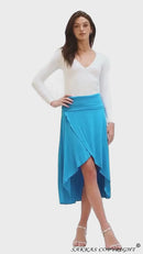 Sakkas Soft Jersey Feel Solid Color Strapless High Low Dress / Skirt