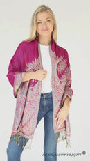 Sakkas 70" x 28" Big Paisley Jacquard Layered Woven Pashmina Shawl / Wrap Stole