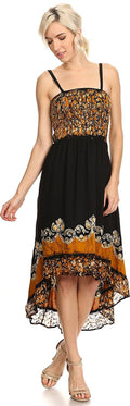 Sakkas Adara Batik Hi Lo Dress#color_Choc / Cream