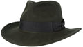 Sakkas Flynn Grosgrain Bow Wide Brim Wool Fedora#color_Olive