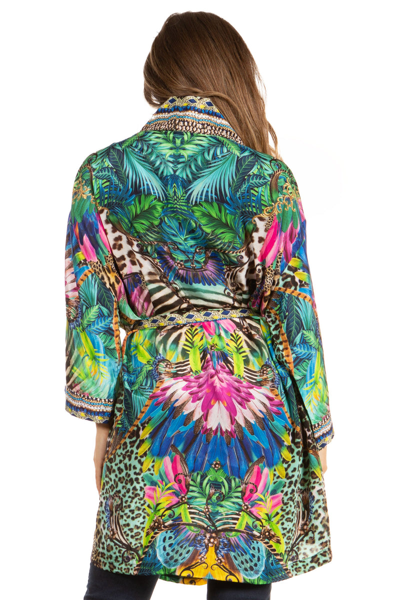 Sakkas Janis Women's Lightweight Open-Front Amazing Print Cardigan Sweater Pockets