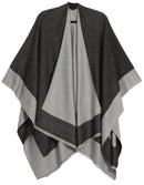 Sakkas Nila Women's Reversible Open Front Large Poncho Shawl Wrap Scarf Cape Ruana