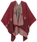 Sakkas Lupe Womens Reversible Poncho Wrap Cape Shawl Sweater Coat Cardigan Pattern