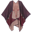 Sakkas Lupe Womens Reversible Poncho Wrap Cape Shawl Sweater Coat Cardigan Pattern