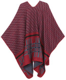 Sakkas Lupe Womens Reversible Poncho Wrap Cape Shawl Sweater Coat Cardigan Pattern