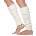 Sakkas Luxury Cashmere Feel Tagless Stretch Leg Warmers#color_Ivory