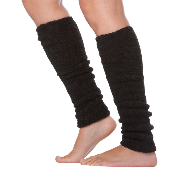 Sakkas Luxury Cashmere Feel Tagless Stretch Leg Warmers#color_Black