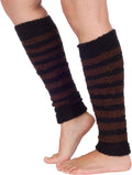 Sakkas Luxury Cashmere Feel Tagless Stretch Leg Warmers#color_Black/Coffee