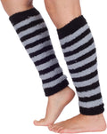 Sakkas Luxury Cashmere Feel Tagless Stretch Leg Warmers#color_Black/Grey