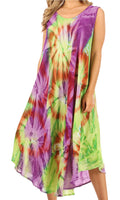 Sakkas Starlight Caftan Tank Dress / Cover Up#color_Green/Purple