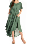 Sakkas Everyday Essentials Cap Sleeve Caftan Dress / Cover Up#color_A-Seafoam