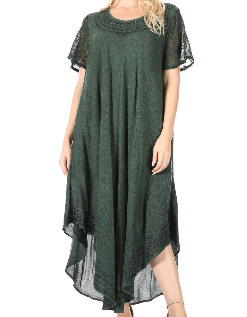 Sakkas Everyday Essentials Cap Sleeve Caftan Dress / Cover Up