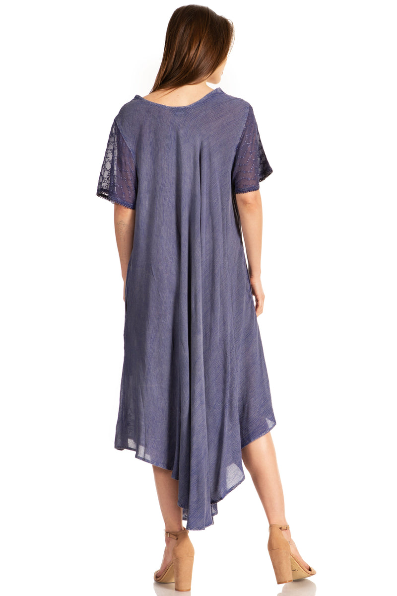 Sakkas Everyday Essentials Cap Sleeve Caftan Dress / Cover Up