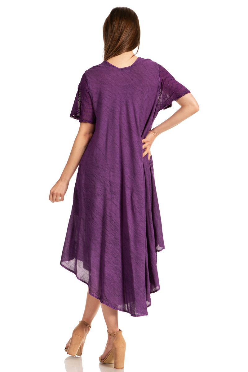 Sakkas Everyday Essentials Cap Sleeve Caftan Dress / Cover Up