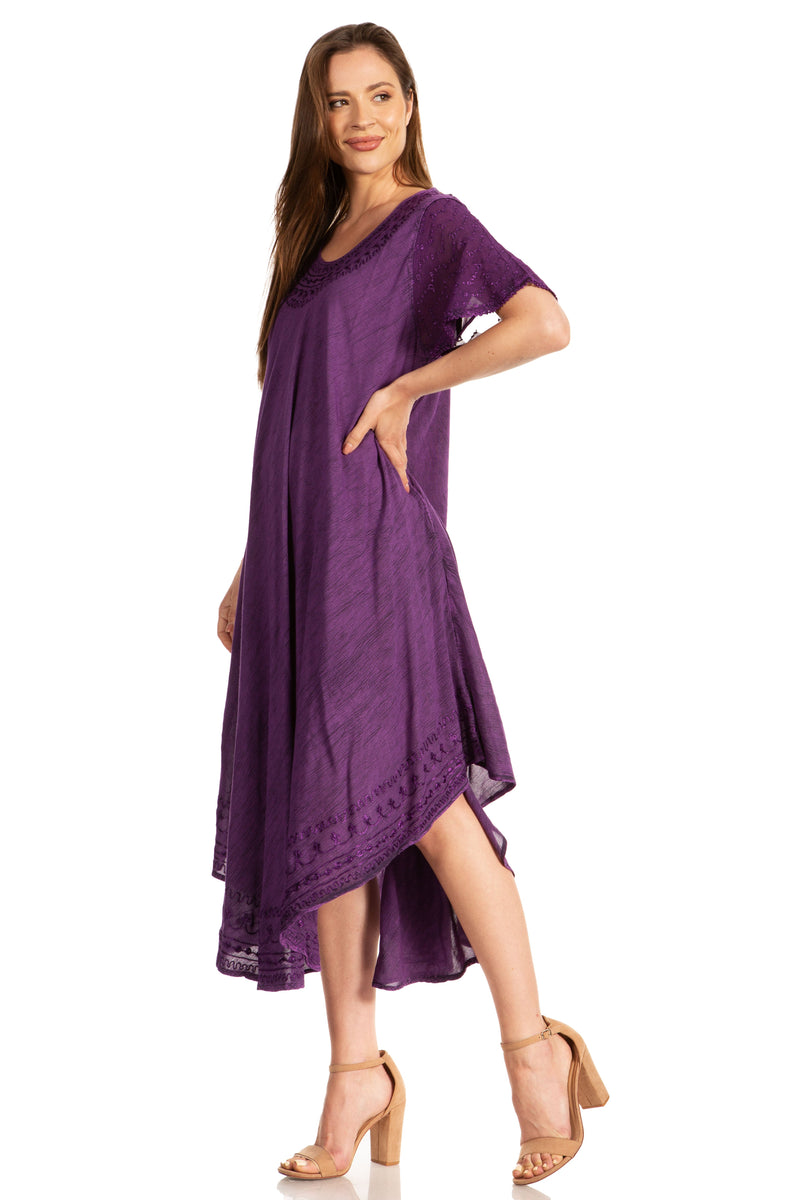 Sakkas Everyday Essentials Cap Sleeve Caftan Dress / Cover Up