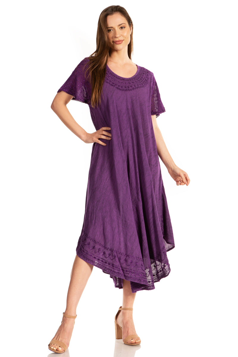 Sakkas Everyday Essentials Cap Sleeve Caftan Dress / Cover Up