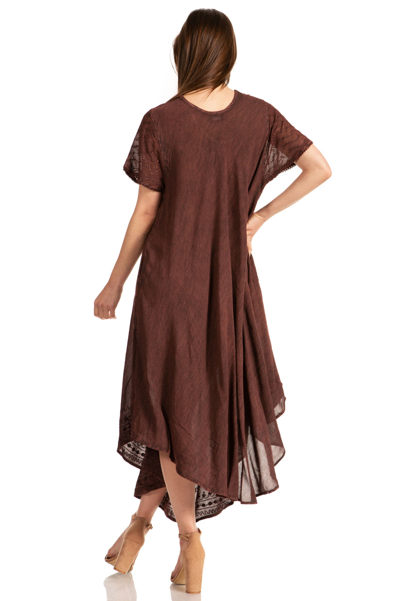 Sakkas Everyday Essentials Cap Sleeve Caftan Dress / Cover Up