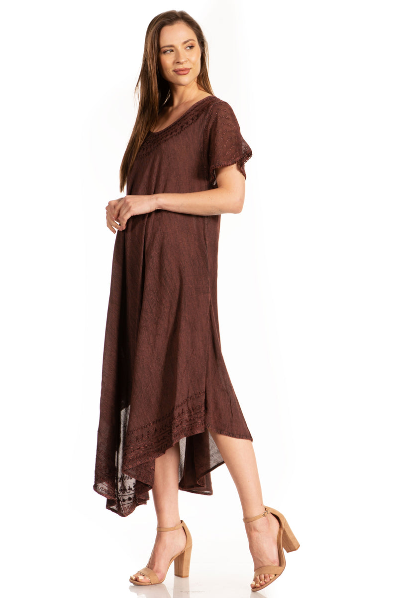 Sakkas Everyday Essentials Cap Sleeve Caftan Dress / Cover Up