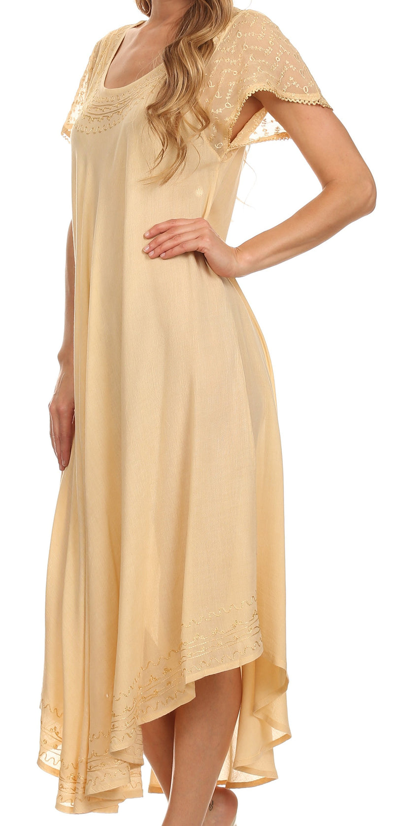 Sakkas Everyday Essentials Cap Sleeve Caftan Dress / Cover Up