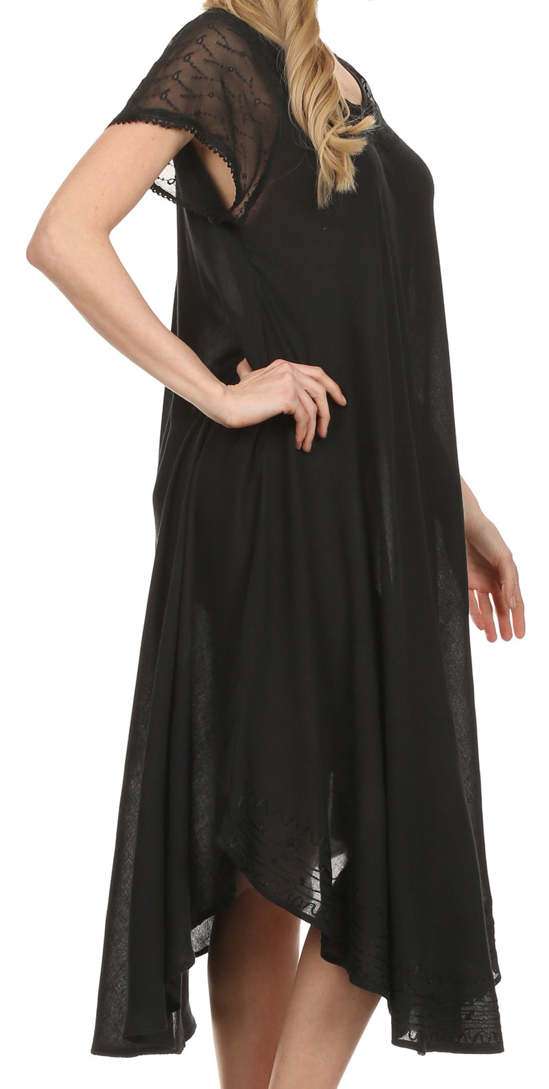 Sakkas Everyday Essentials Cap Sleeve Caftan Dress / Cover Up