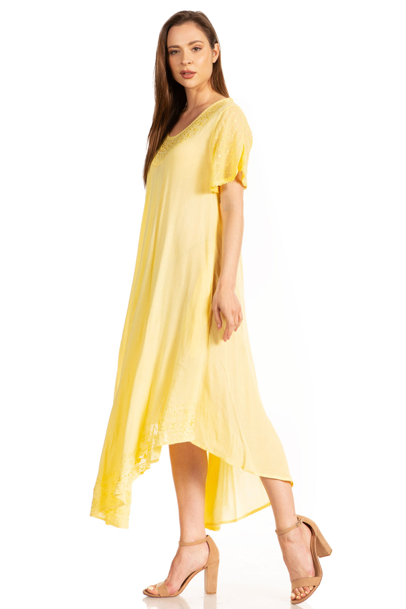 Sakkas Everyday Essentials Cap Sleeve Caftan Dress / Cover Up