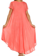 Sakkas Everyday Essentials Cap Sleeve Caftan Dress / Cover Up