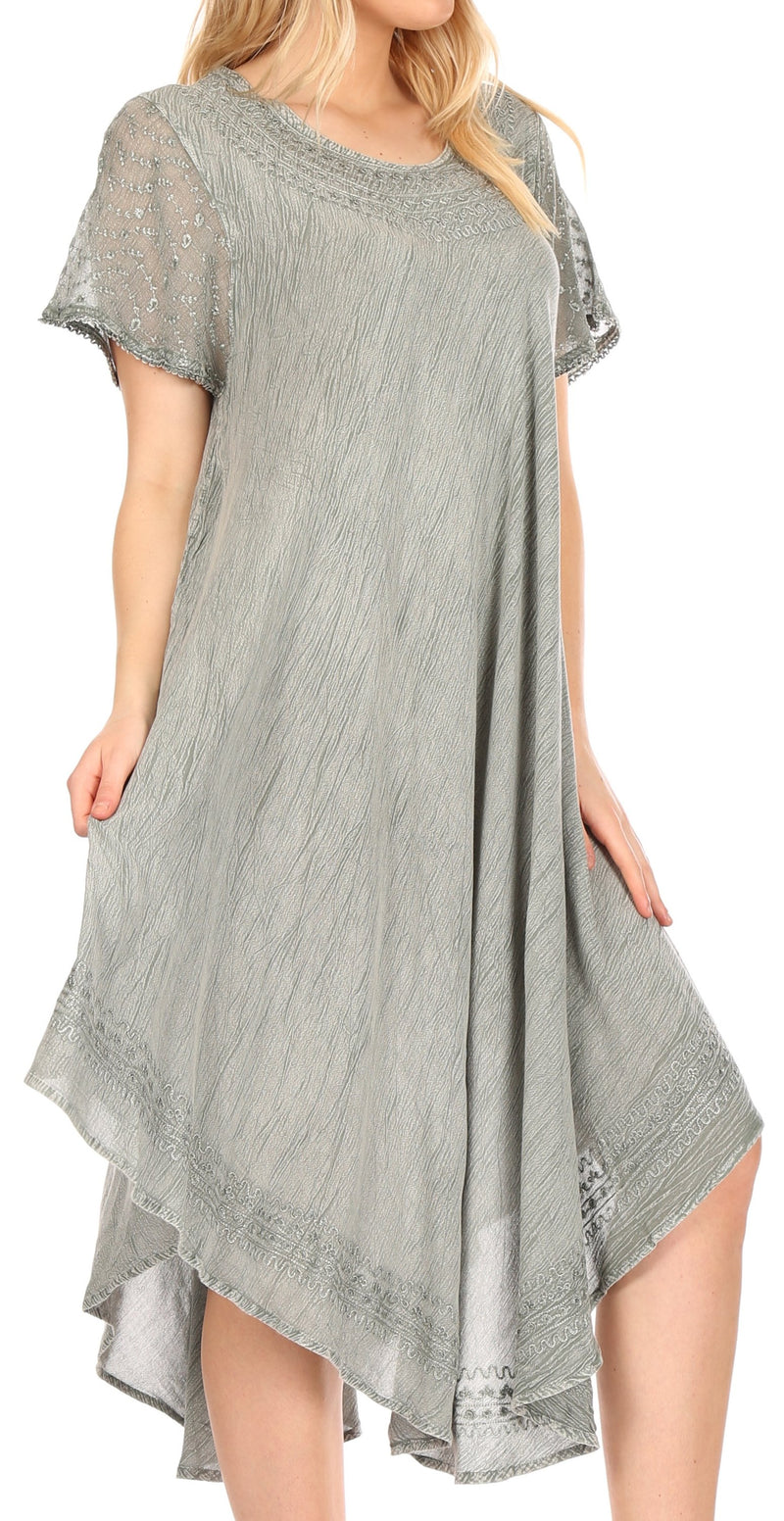 Sakkas Everyday Essentials Cap Sleeve Caftan Dress / Cover Up