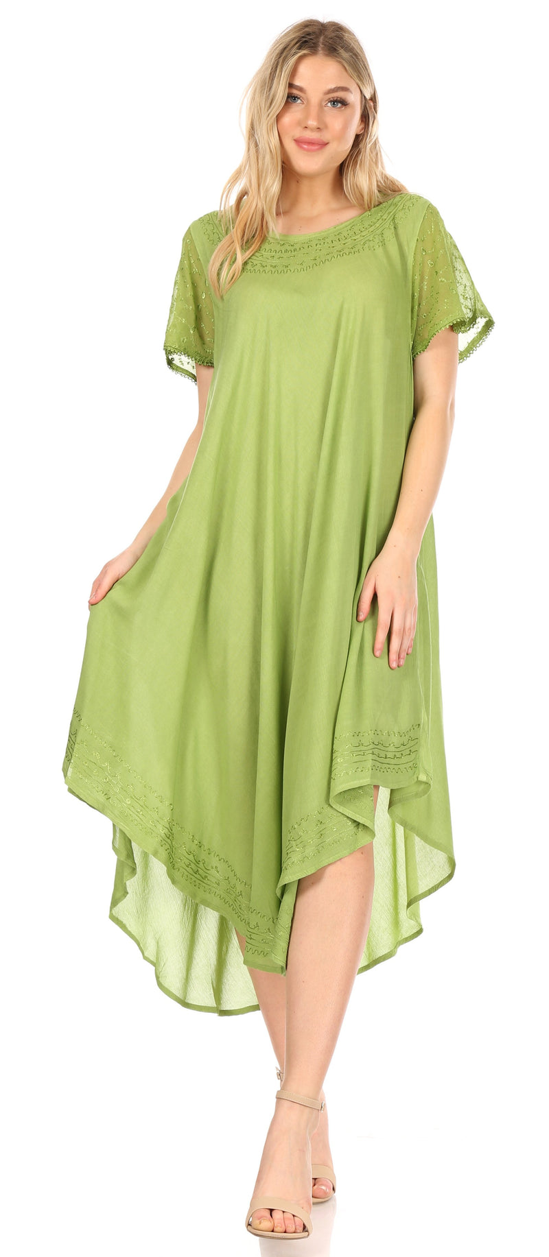 Sakkas Everyday Essentials Cap Sleeve Caftan Dress / Cover Up