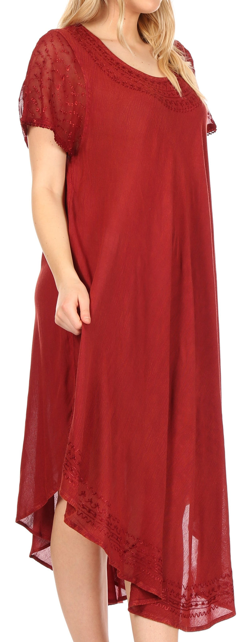 Sakkas Everyday Essentials Cap Sleeve Caftan Dress / Cover Up