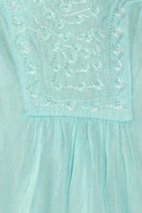 Sakkas Embroidered 100% Cotton Semi-Sheer Short Sleeve Gauzy Top / Blouse