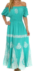 Sakkas Batik Sunshine Peasant Dress#color_Mint