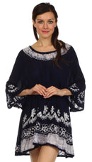Sakkas Ketana Women's Embroidered Batik Gauzy Cotton Tunic Blouse