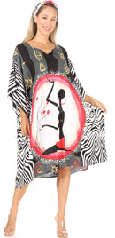 Sakkas Trina Women's Casual Loose Beach Poncho Caftan Dress Cover-up Many Print