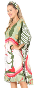 Sakkas Trina Women's Casual Loose Beach Poncho Caftan Dress Cover-up Many Print