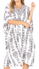 Sakkas Trina Women's Casual Loose Beach Poncho Caftan Dress Cover-up Many Print