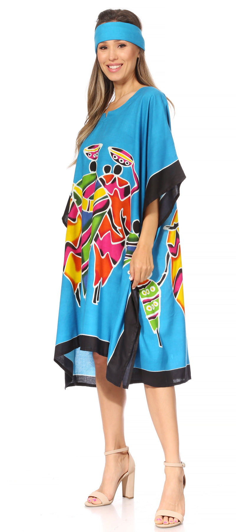 Sakkas Trina Women's Casual Loose Beach Poncho Caftan Dress Cover-up Many Print