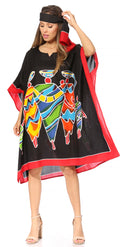 Sakkas Trina Women's Casual Loose Beach Poncho Caftan Dress Cover-up Many Print