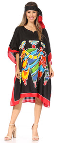 Sakkas Trina Women's Casual Loose Beach Poncho Caftan Dress Cover-up Many Print
