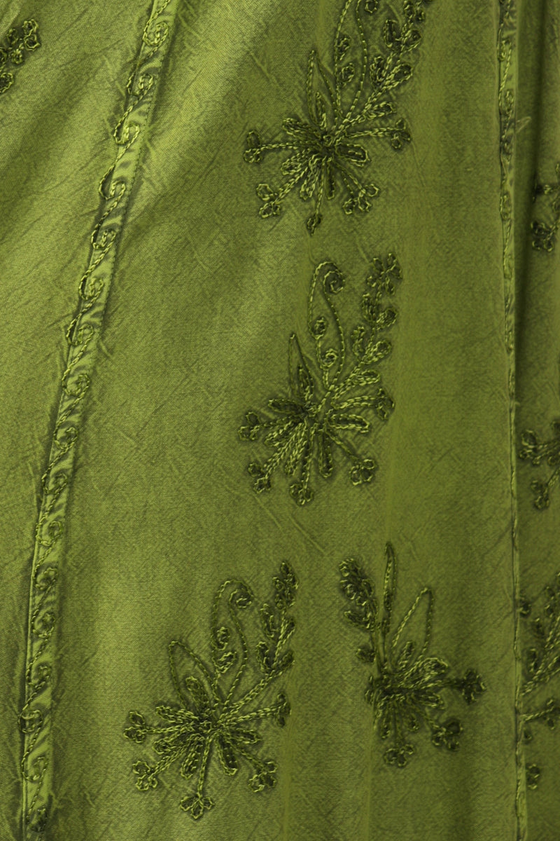 Sakkas Stonewashed Empire Waist Simple Floral Striped Crepe Handkerchief Hem Dress