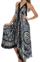 Sakkas Silky V-Neck Halter Handkerchief Hem Maxi Dress