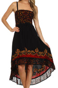 Sakkas Adara Batik Hi Lo Dress#color_Black / Red