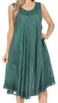 Sakkas Everyday Essentials Caftan Tank Dress / Cover Up#color_A-ForestGreen