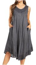 Sakkas Everyday Essentials Caftan Tank Dress / Cover Up#color_A-Grey