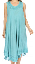 Sakkas Everyday Essentials Caftan Tank Dress / Cover Up#color_Aqua