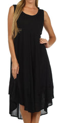 Sakkas Everyday Essentials Caftan Tank Dress / Cover Up#color_Black