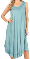 Sakkas Everyday Essentials Caftan Tank Dress / Cover Up#color_DenimBlue