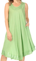 Sakkas Everyday Essentials Caftan Tank Dress / Cover Up#color_LightGreen