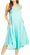 Sakkas Everyday Essentials Caftan Tank Dress / Cover Up#color_Mint